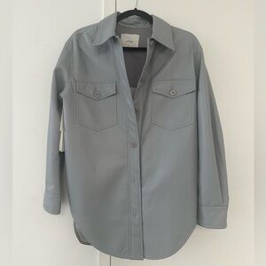 Aritzia wilfred vegan leather Ganna shirt jacket